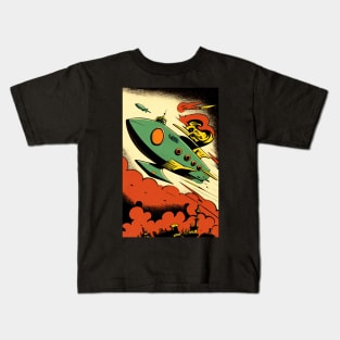 Retro Sci-Fi Rocket! Kids T-Shirt